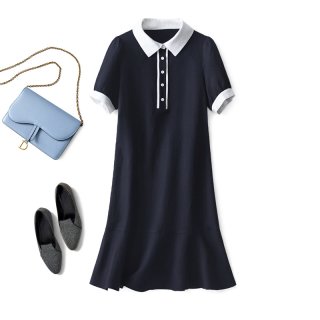 Contrast Collar Dress