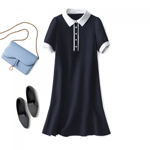 Contrast Collar Dress