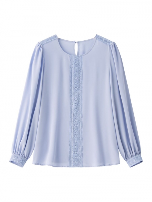 Embroidered long-sleeve blouse