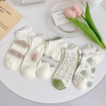 3 pairs floral print mesh socks